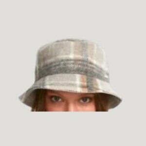 Steve Madden Logo Plate Brushed Bucket Hat Gray OSFA NWT